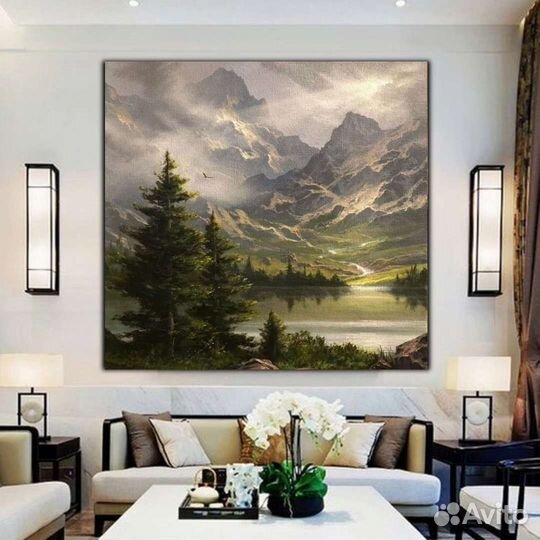 Картина маслом Летний горный пейзаж