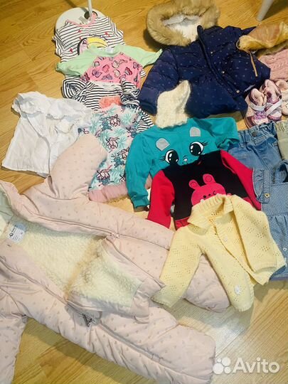 Большой пакет вещей на девочку 74-86