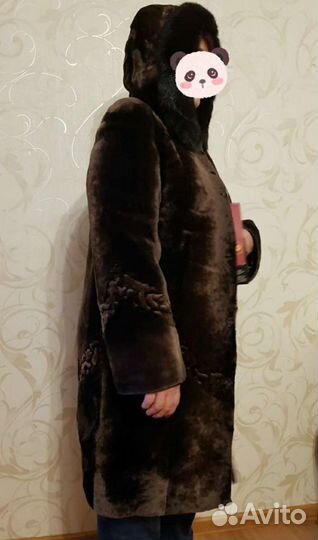 Шуба мутоновая с капюшоном 48 50