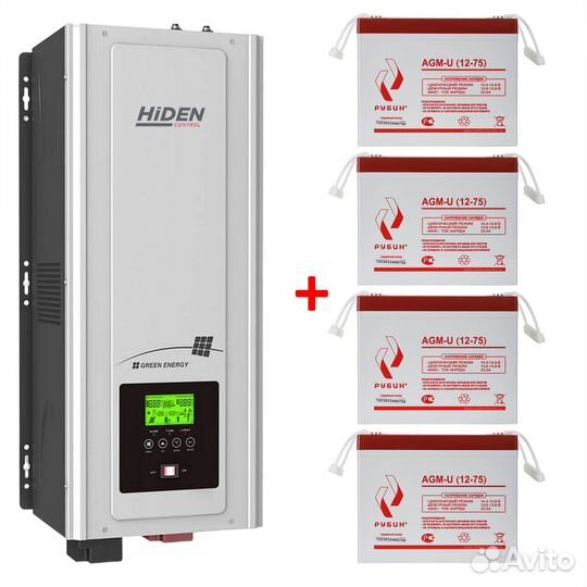 Ибп Hiden Control HPS30-5048 + Рубин AGM-U 12-75