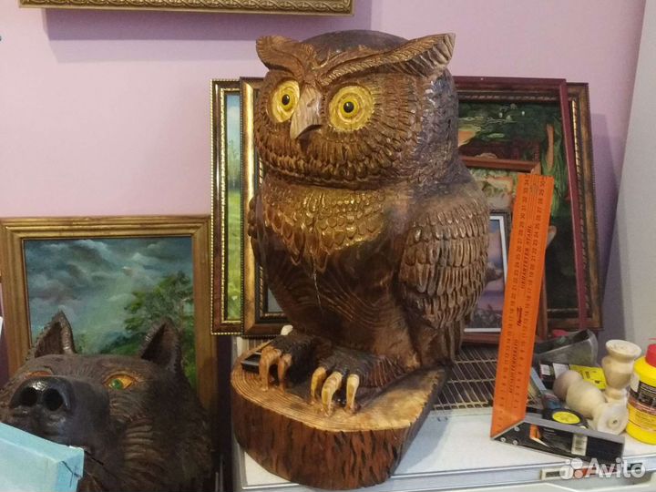 Сова из дерева ручная работа