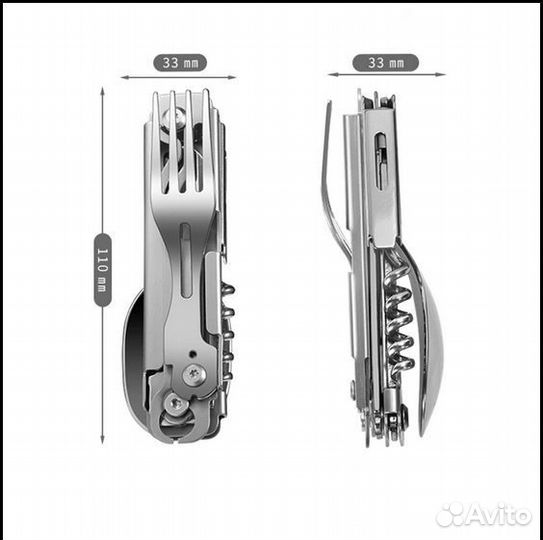 Мультитул походный. Складные столовые приборы