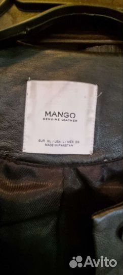 Кожаная куртка mango