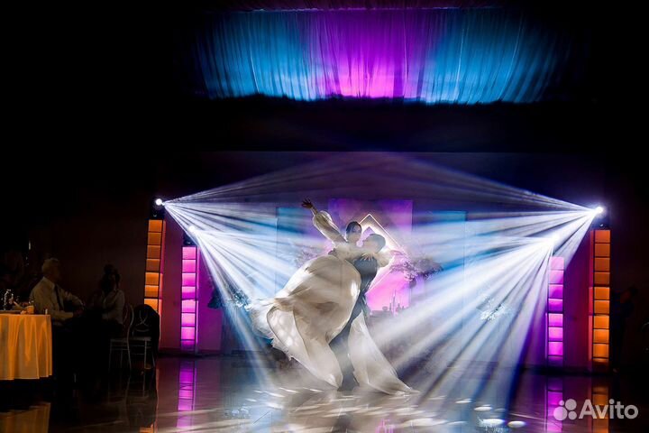 Световое оформление/ тяжёлый дым/ на свадьбу