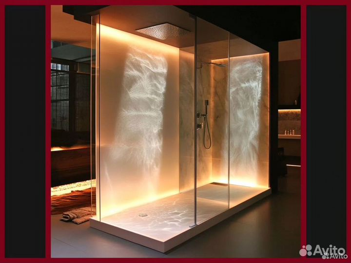 Душевые стеклянные ограждения гарантия 5 лет