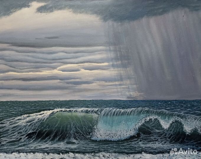 Картина маслом на холсте морской пейзаж 40x50см