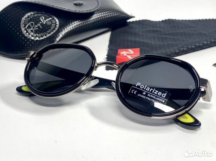 Очки Ray Ban Ferrari с желтыми вставками