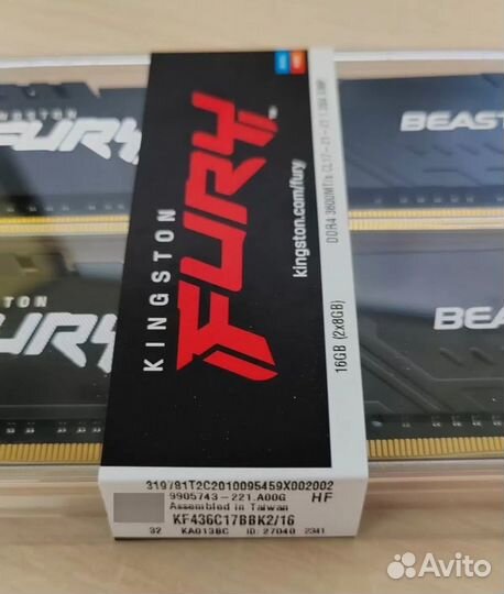 Оперативная память 16Gb DDR4 Kingston 3600MHz