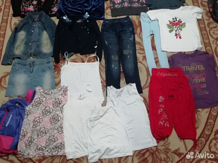 Большой пакет с вещами на рост 140 см