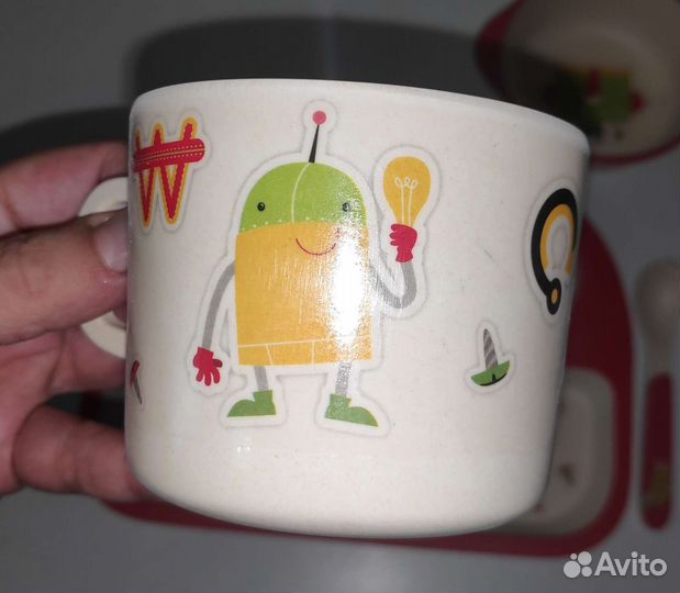 Набор детской посуды из бамбука