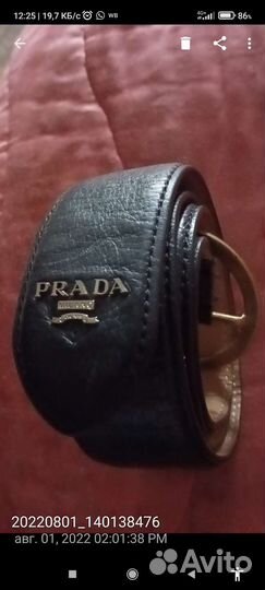 Ремень prada оригинал винтаж.кожа.оценка