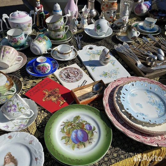 Тарелки чайные кофейные пары блюда сервиз молочник