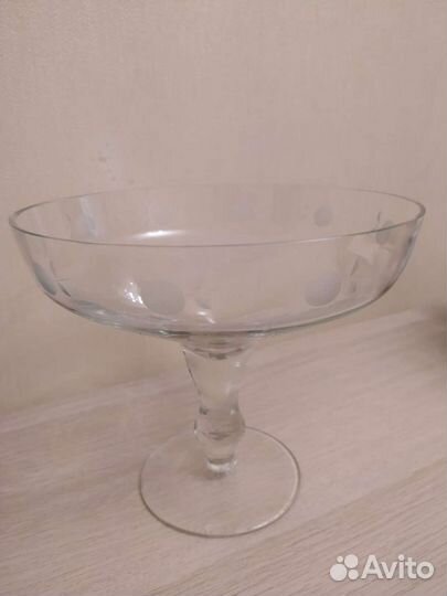 Ваза для фруктов 50-е хх века СССР. Стекло