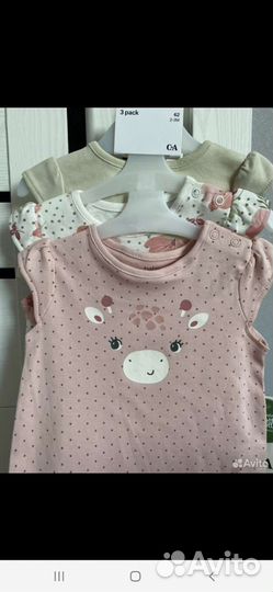 Боди песочники новые 62