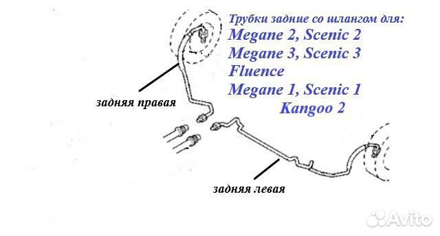 Трубка-шланг тормозной задний Renault