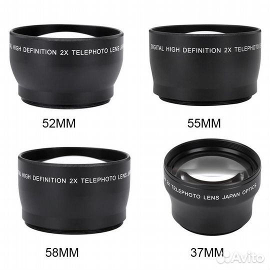 Телеконвертор high definition 2x telephoto 52мм+