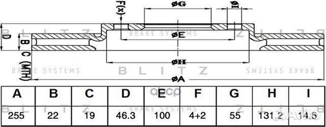 Диск тормозной передний BS0530 Blitz