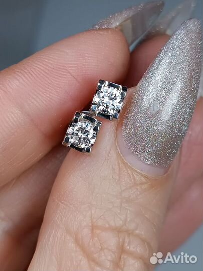 Серьги пусеты 585* бриллианты 0,53 ct 4/5-6