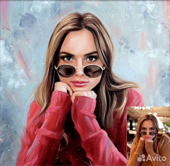 Портрет маслом, красками, ручная работа