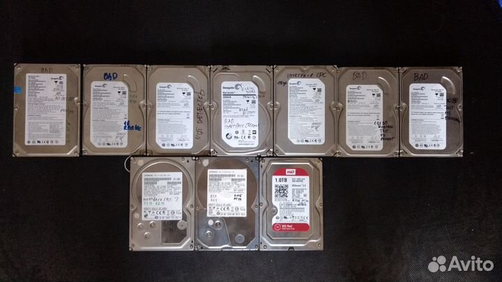 Частично исправные и неисправные HDD