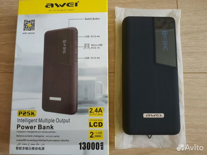 Внешний аккумулятор 13000 mAh Новый