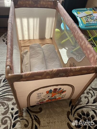 Кроватка манеж, горшок baby ton, топпер, матрас