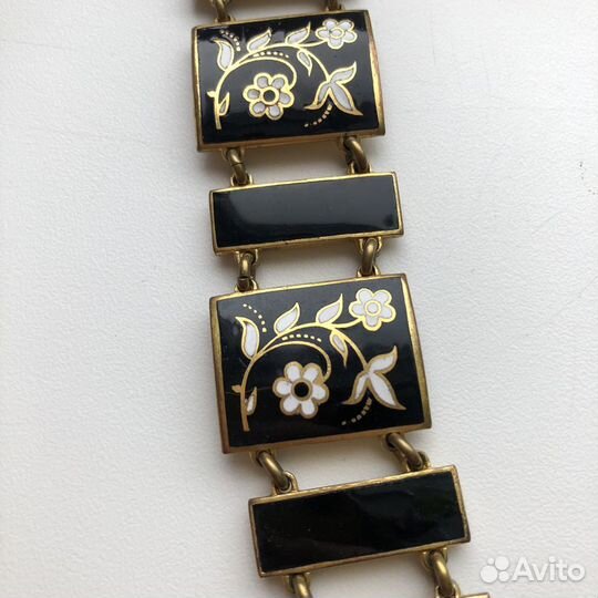 Браслет Лфо эмаль черный винтаж