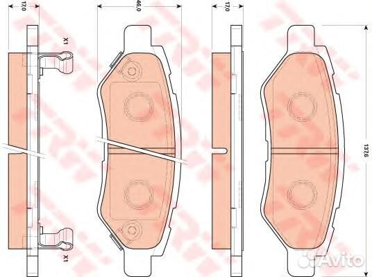Колодки тормозные cadillac 08- задн., TRW GDB46