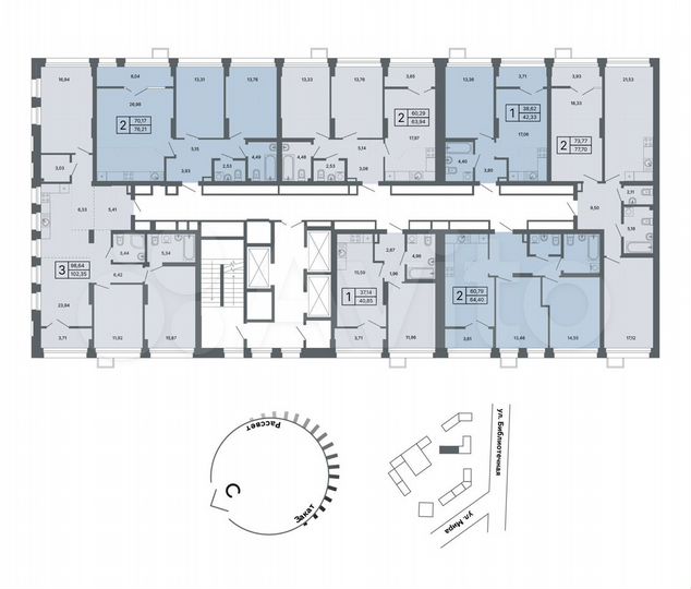 2-к. квартира, 75,7 м², 9/24 эт.