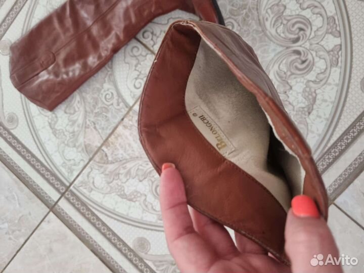 Сапоги осенние 38 из натуральной кожи