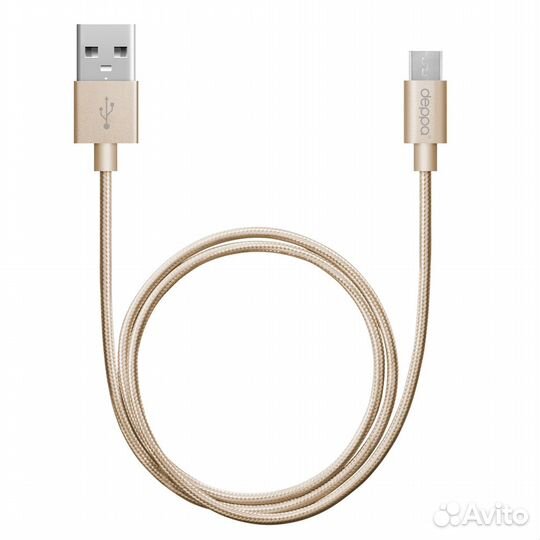 Кабель USB-microusb 1.2m золотой Deppa #159521