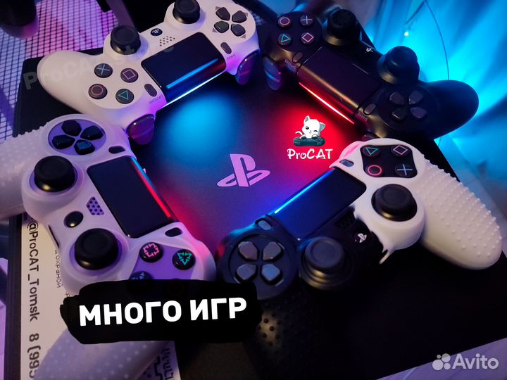 PlayStation 4 PRO + 87 игр + 4 геймпада
