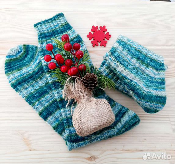 Носки ручной вязки шерстяные