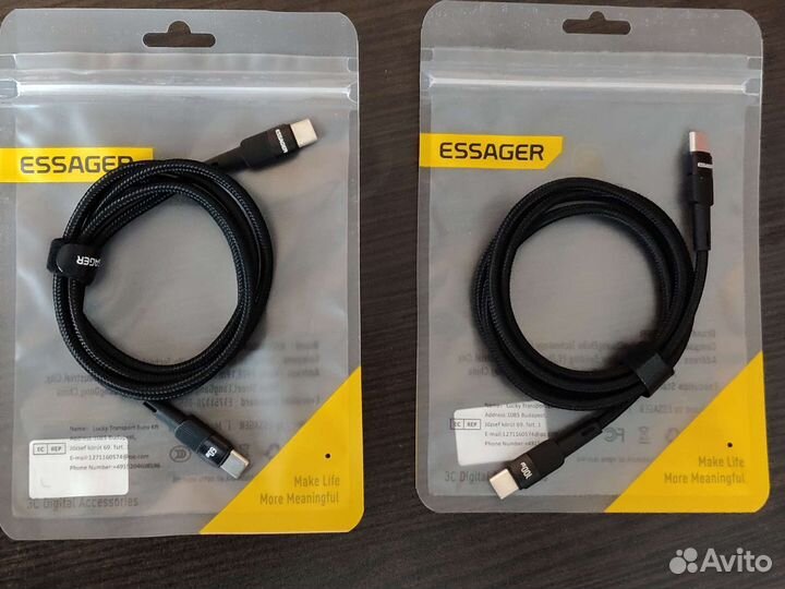 Двусторонний Type-C кабель PD100 Essager