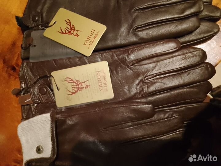 Мужские кожаные перчатки женские