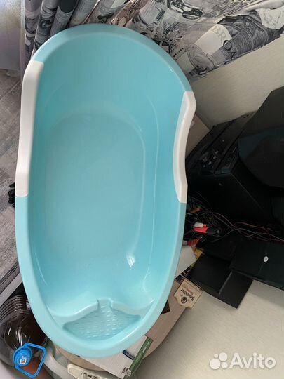 Ванночка для купания с горкой + сидение + ковшик