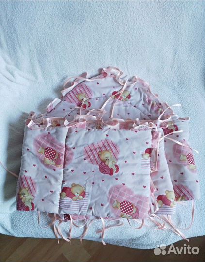 Бортики в кроватку для девочки