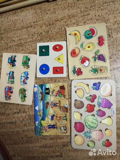 Пазлы вкладыши деревянные
