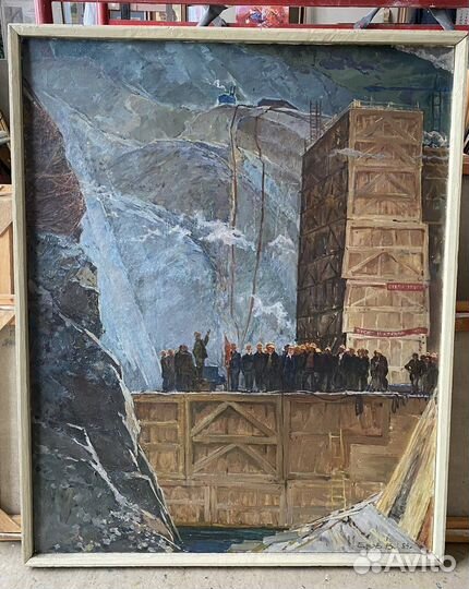 Соцреализм картины. Строительство бам