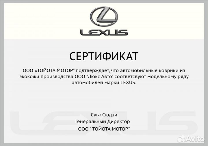 3D Коврики Lexus ES Высокие Борта Экокожа