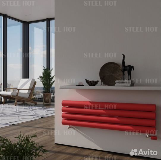 Вертикальный дизайнерский радиатор Steel-Hot от за