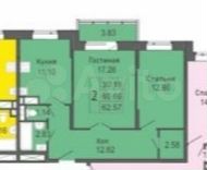 2-к. квартира, 60,4 м², 13/17 эт.