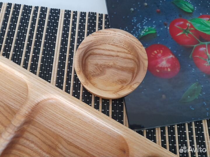 Менажница деревянная + соусник