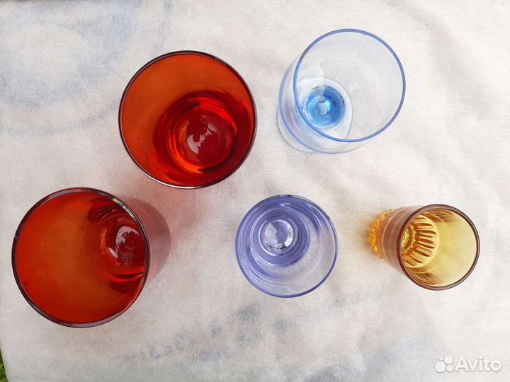 Рюмки, стаканы цветное стекло СССР