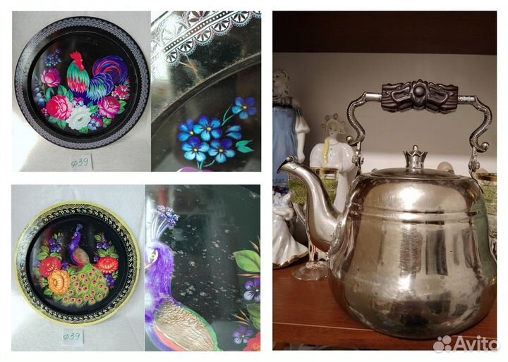 Чайник заварочный нержавейка. Поднос металлический