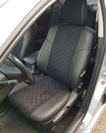 Чехлы на сидения LADA Vesta алькантара ромбик