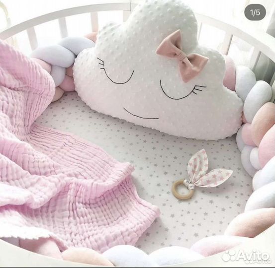 Бортики в кроватку косичка