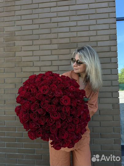 101 роза. Букет из роз. Цветы оптом + доставка