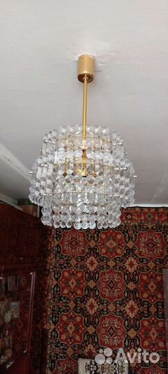 Хрустальная люстра СССР, люстра пятирожковая