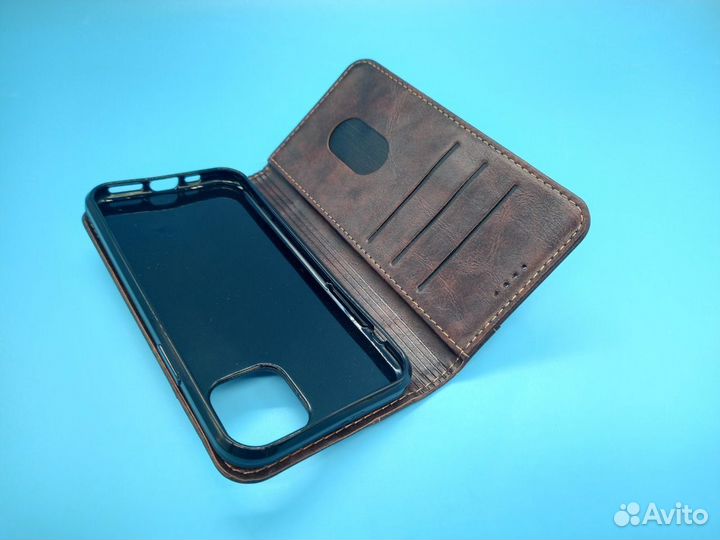 97227 Классический чехол-книжка из кожи для iPhone